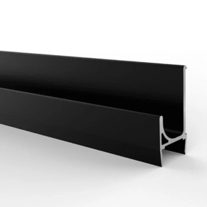 Perfil Manija H Para Tablero 15mm X 3m Negro