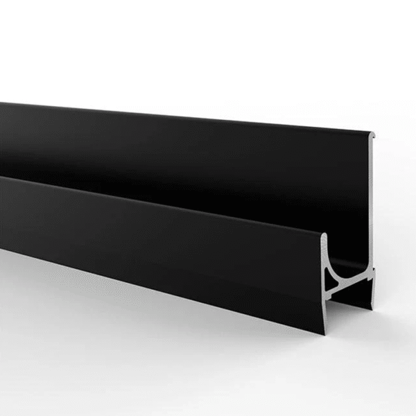 Perfil Manija H Para Tablero 15mm X 3m Negro