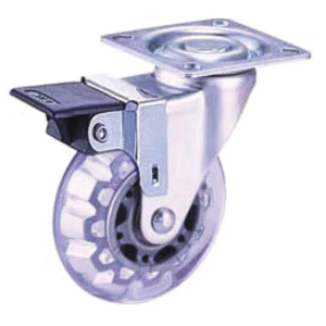 Rodachina 163 Plataforma Pvc Con Freno Azul H: 86 Ø: 64 Mm